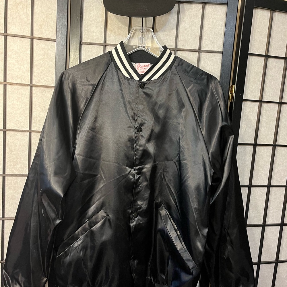 Vintage 80s Cardinal Brand Satin Bomber Style Soccer Youth M Jacket & Youth Cap